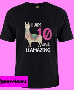 10th Birthday Llama I’m 10 Years Old and Llamazing T Shirt