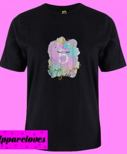 5th unicorn birthday girl five years old party gift T shirt