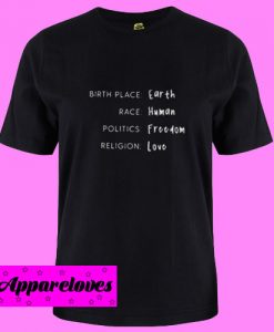 Birthplace Earth T Shirt