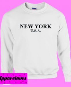 New York USA White Sweatshirt