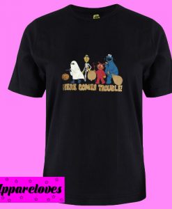 Vintage Sesame Street Here Comes Trouble Halloween T shirt