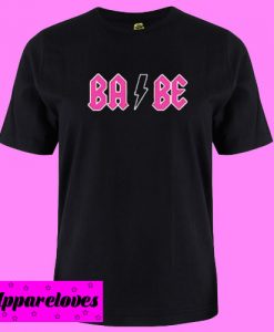 Babe ACDC Pink Logo New T shirt