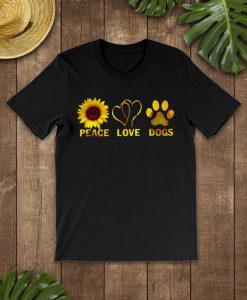 Peace love dogs hippie sunflower shirt DAP