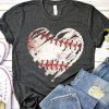 Baseball heart T Shirt ZNF08