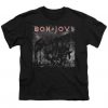 Bon Jovi Slippery When Wet Cover Kid's Black T-Shirts DAP
