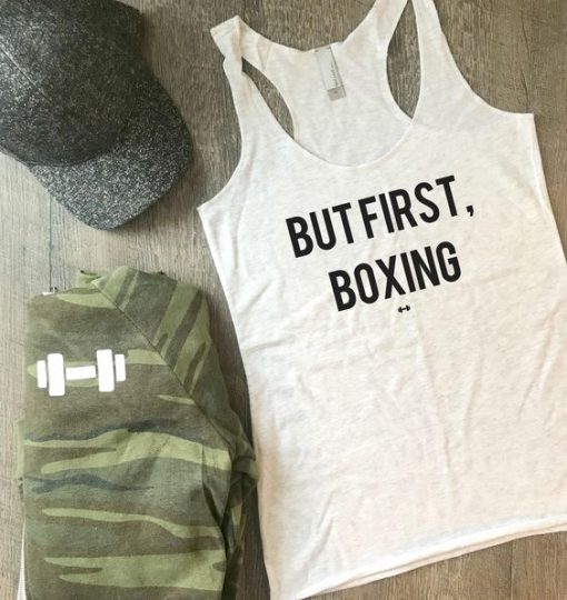 But First Boxing Funny Workout Tank AY