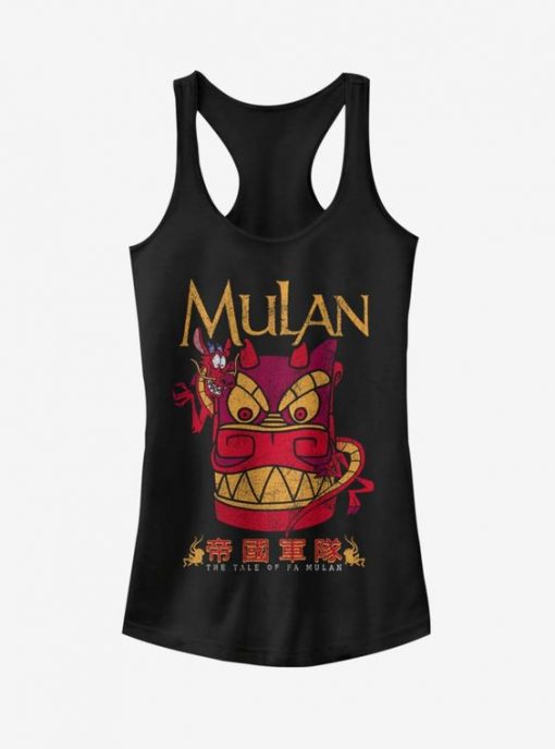 Disney Mulan Mushu Stone Dragon Head Girls Tank ZNF08