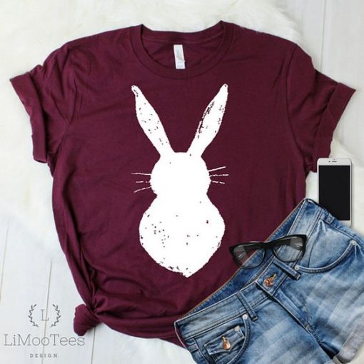 Distressed Bunny Easter Ladies Shirt ZNF08