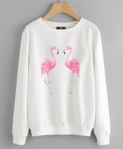 Flamingo Print Sweatshirt ZNF08