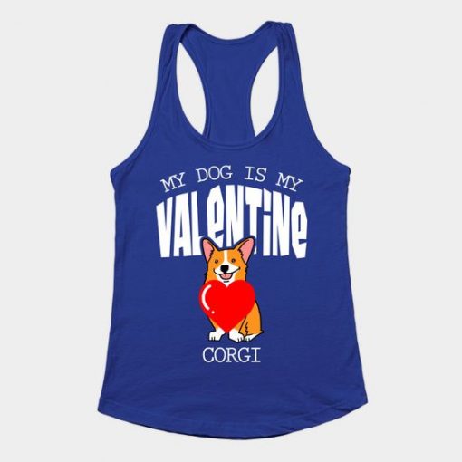 Funny Corgi Cute Valentines Day Apparel Tank Top ZNF08