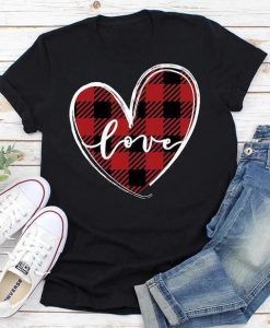 Love Heart Print Baseball Valentine T-Shirt ZNF08