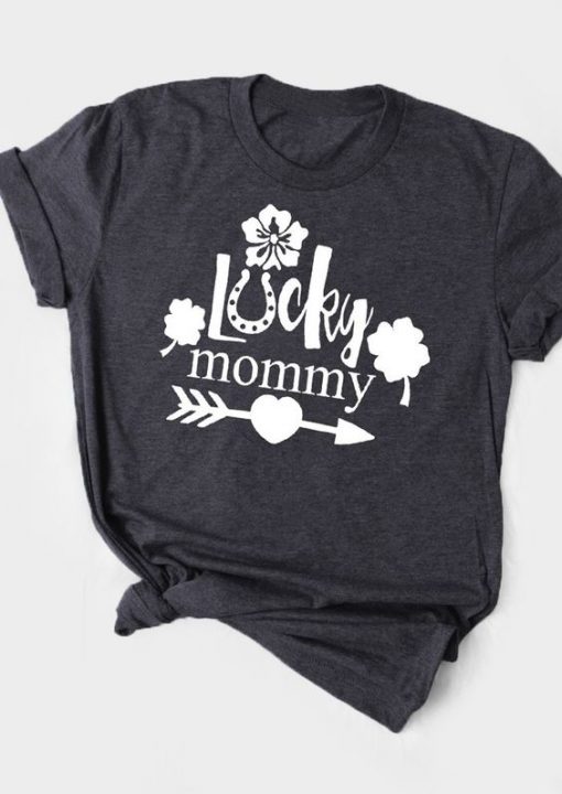 Lucky Mommy Four-Leaf Clover T-Shirt ZNF08