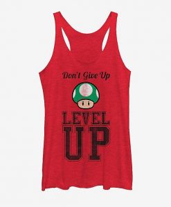 Nintendo Don't Give Up Level Up Mushroom Girls Tanks ZNF08