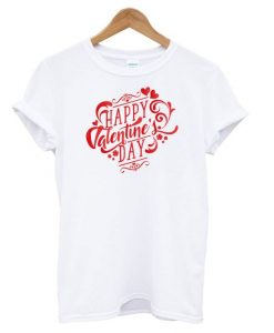 Red Happy Valentine’s Day Text Design T shirt ZNF08