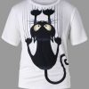 Short Sleeve Black Cat T-shirt DAP