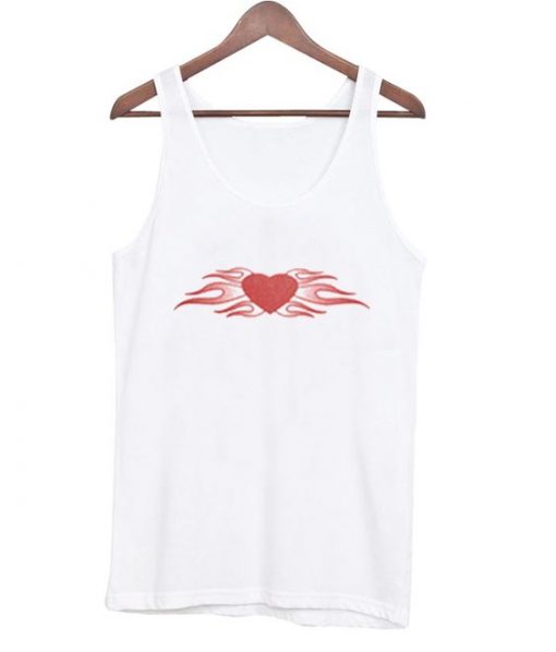 flame heart tank top ZNF08