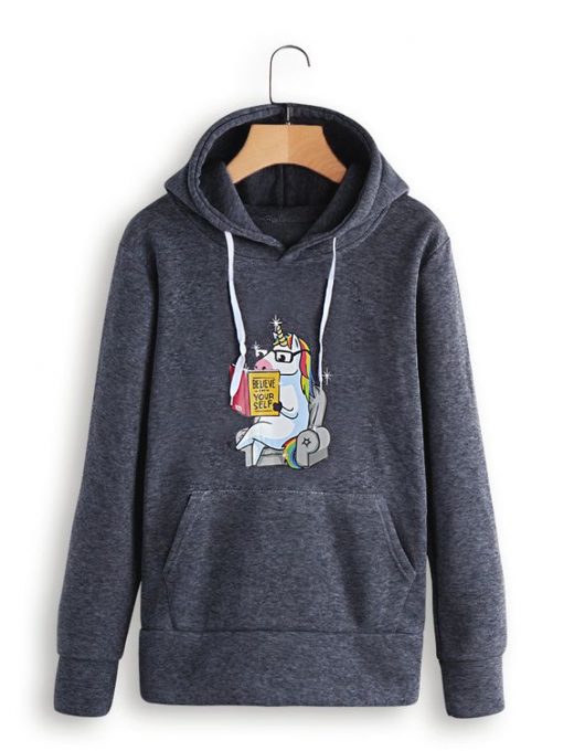 nicorn Front Long Sleeve Loose Hooded ZNF08