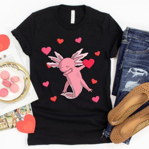 Axolotl Dabbing Valentine TSHIRT ZNF08