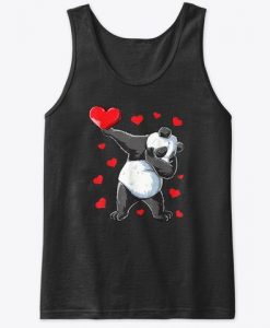 Dabbing Panda Heart Valentines Day Bear Tank Top ZNF08