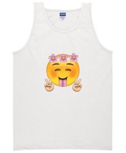 Floral Happy Face Crop Tank Top ZNF08