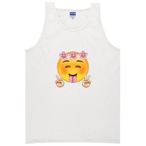 Floral Happy Face Crop Tank Top ZNF08