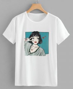 Girl Love Print T-shirt ZNF08
