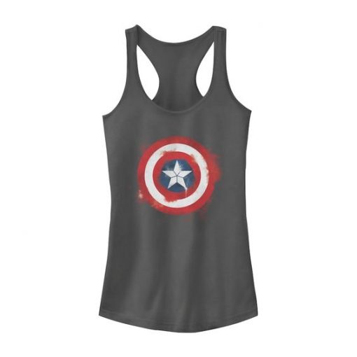 Juniors' Marvel Captain America Spray Paint Logo Graphic Tank ZNF08