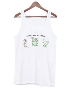 Letter Floral Crop Tanktop ZNF08