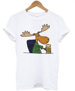 Moose drinking beer t-shirt ZNF08