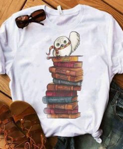 Owl And Books T Shirt ZNF08