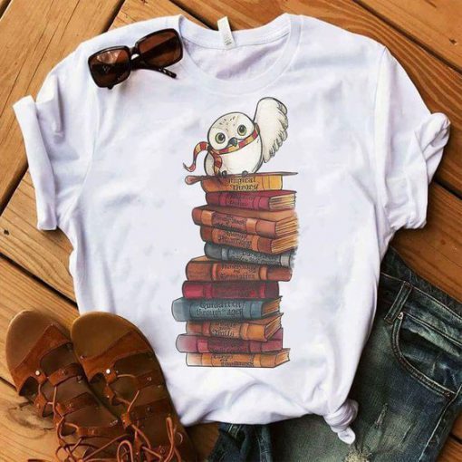 Owl And Books T Shirt ZNF08