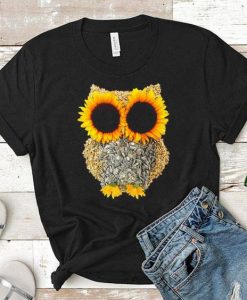 Owl made of sunflower seeds shirt ZNF08