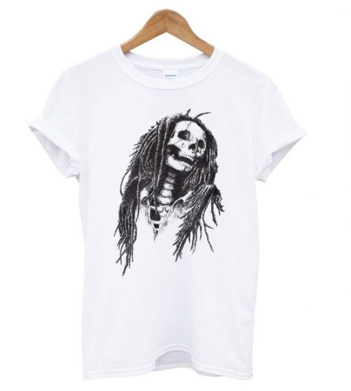 Palm Angels White Rasta Skull T shirt ZNF08