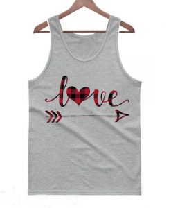 Plaid Love Heart and Arrow Valentine's Day Tanktop ZNF08