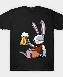 Rabbit Beer Drinking T-Shirt ZNF08