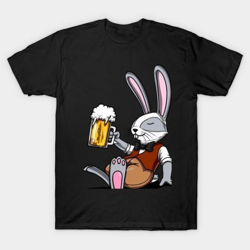 Rabbit Beer Drinking T-Shirt ZNF08