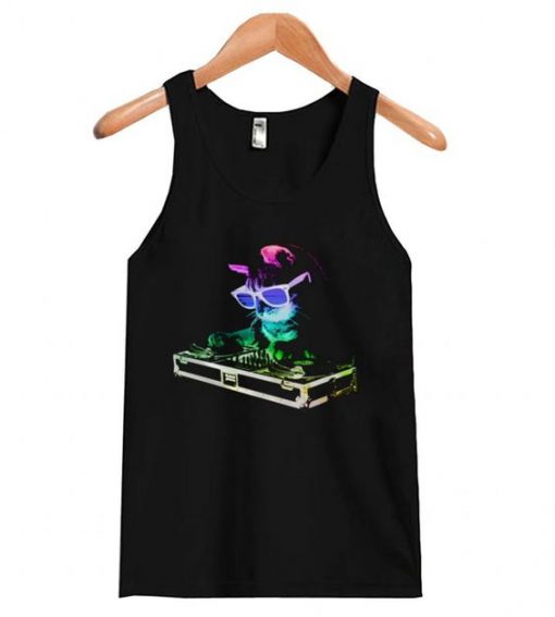 Rainbow DJ Kitty Tank top ZNF08