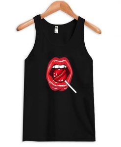 Red Lips With Lollipop Tanktop ZNF08