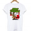 SANTA AND REINDEER MERRY CHRISTMAS TSHIRT ZNF08