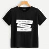 Slogan Print T-shirt ZNF08