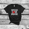 Speech Love Inspire Red Heart Tshirt ZNF08