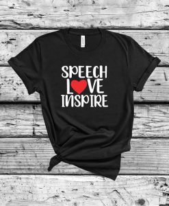 Speech Love Inspire Red Heart Tshirt ZNF08