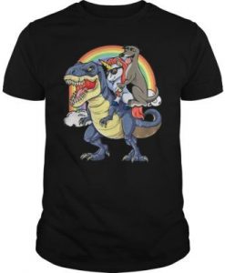 Unicorn And Greyhound Riding A Dinosaur T SHIRT ZNF08