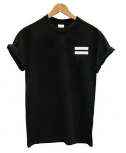 W Equal Sign Black T shirt ZNF08