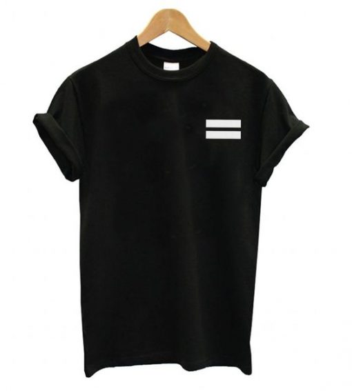 W Equal Sign Black T shirt ZNF08