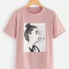 Women Figure Print Tee T-shirt ZNF08