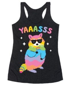 Yas Rainbow Raccoon Racerback Tank ZNF08