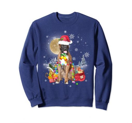 Boxer Christmas Santa Tee Funny Dog Lover Xmas Gift Sweatshirt ZNF08