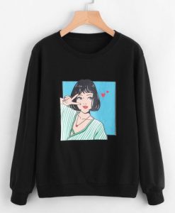 Girl Print Sweatshirt ZNF08