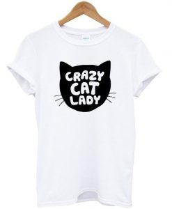 Grazy Cat Lady Silhouette Head T shirt ZNF08